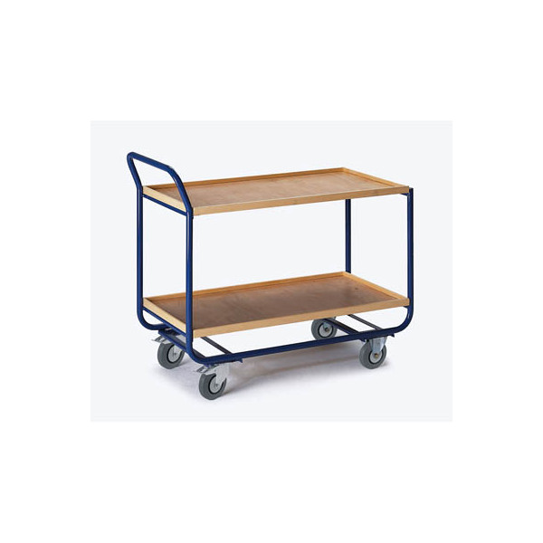 4250448501478 - Tischwagen mit 2 Etagen 775x475mm Buchedekor 20mm Rand - Rollcart 4250448501478 - Tischwagen mit 2 Etagen 775x475mm Buchedekor 20mm Rand - Rollcart