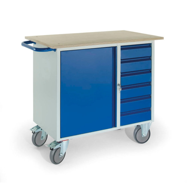 4250448509931 - Werkstattwagen blau lichtgrau 6 Schubladen 07-4365 4250448509931 Rollcart 4250448509931 - Werkstattwagen blau lichtgrau 6 Schubladen 07-4365 4250448509931 Rollcart