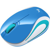 Mini-PC-Maus Wireless Ultra Portable M187 910-002733, 3 Tasten, kabellos, USB-Funk, klein, optisch, blau