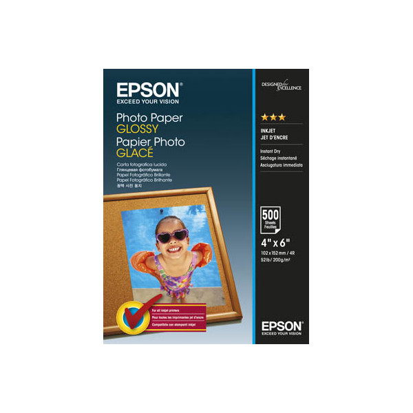 8715946529516 - Fotopapier Glossy S042549 10x15cm für Inkjet 200g weiß glänzend einseitig bedruckbar 8715946529516 500 Blatt