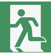 Piktogramm "Rettungsweg links" 148x148mm selbstklebend nachleuchtend