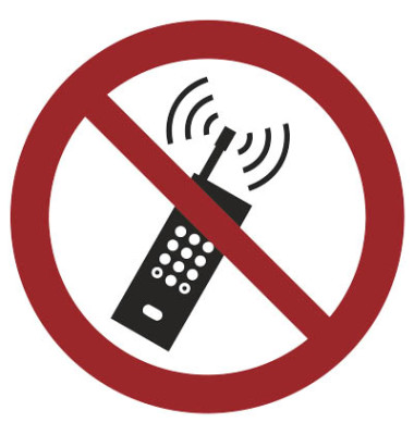 Piktogramm "Mobilfunk verboten" Ø 100mm selbstklebend Piktogramm "Mobilfunk verboten" Ø 100mm selbstklebend