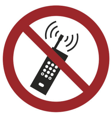 Piktogramm "Mobilfunk verboten" Ø 100mm selbstklebend