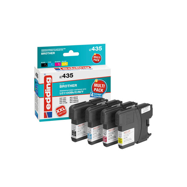 4043023758462 - Druckerpatrone 18-435 kompatibel zu brother LC-1100 BK C M Y Multipack schwarz cyan magenta gelb 4043023758462 4 Stück