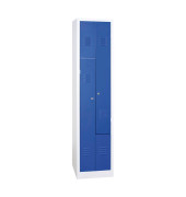 Spind 106552, Metall, 1 Abteil mit 2 Fächern, abschließbar, 40x180cm (BxH), blau