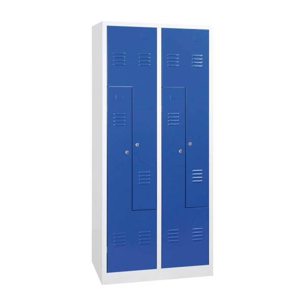 4260090175965 - Spind 106568 Metall 2 Abteile mit 4 Fächern abschließbar 80x180cm (BxH) blau 4260090175965 Gürkan