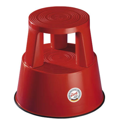 Rollhocker 212202 Step, 1 x 2 Stufen, rot, Kunststoff