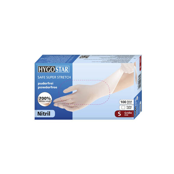 4015544262605 - Einmalhandschuhe Hygostar Safe Super Stretch 261601 extrem elastisch weiß Größe S 7 Nitril 4015544262605 261601 100 Stück 4015544262605 - Einmalhandschuhe Hygostar Safe Super Stretch 261601 extrem elastisch weiß Größe S 7 Nitril 4015544262605 261601 100 Stück