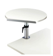 Tischpult, h&ouml;henverstellbar 31-43cm (H), 60x56,5cm (BxT), rund, wei&szlig; / silber