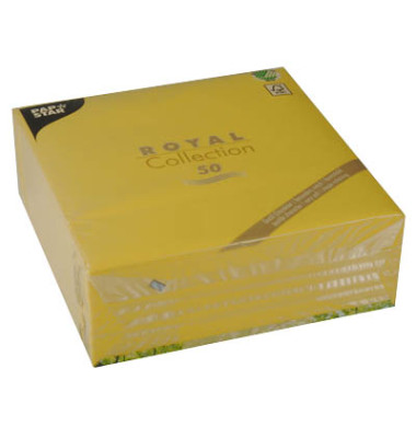 Servietten "ROYAL Collection" 1/4-Falz 40 cm x 40 cm gelb 11609