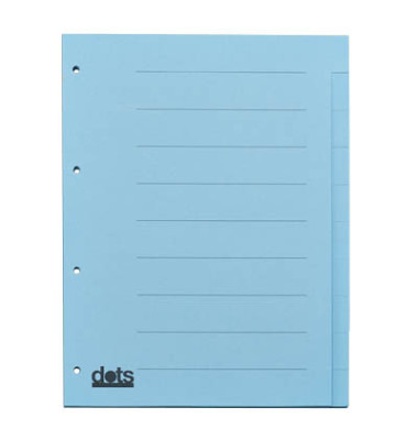 Kartonregister 084-0464-002-02, 10-teilig blanko, A4, 120 g/m², blaue Taben, 10-teilig