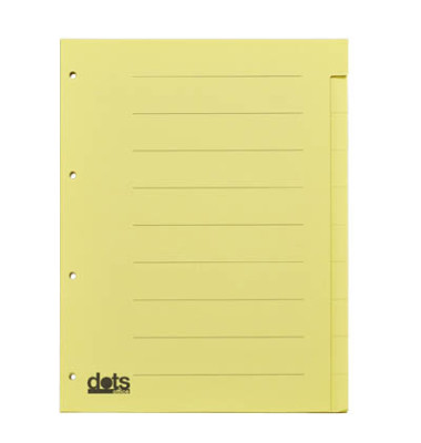Kartonregister 084-0464-002-03, 10-teilig blanko, A4, 120 g/m&sup2;, gelbe Taben, 10-teilig