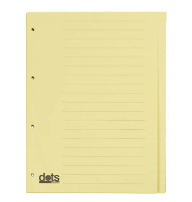 Kartonregister 084-0464-004-03, 20-teilig blanko, A4, 120 g/m², gelbe Taben, 20-teilig