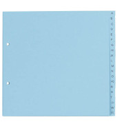 Kartonregister 084-0464-013-02, A bis Z, A4 halbe Höhe, 120 g/m², blaue Taben, 20-teilig