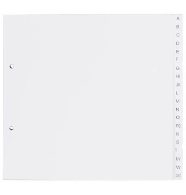 Kartonregister 084-0464-013-08, A bis Z, A4 halbe H&ouml;he, 120 g/m&sup2;, wei&szlig;e Taben, 20-teilig