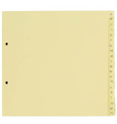 Kartonregister 084-0464-013-03, A bis Z, A4 halbe H&ouml;he, 120 g/m&sup2;, gelbe Taben, 20-teilig