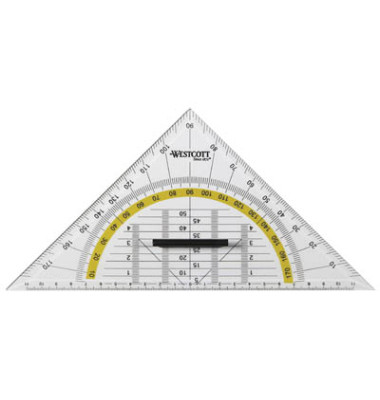 Kunststoff-Geodreieck E-10134BP transparent 25cm mit abnehmbarem Griff