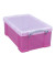 Aufbewahrungsbox 9TBPK, 9 Liter mit Deckel, für A4, CDs/DVDs, außen 395x255x155mm, Kunststoff pink/transparent