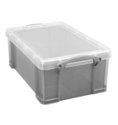 Aufbewahrungsbox 9TSMK, 9 Liter mit Deckel, für A4, CDs/DVDs, außen 395x255x155mm, Kunststoff grau/transparent