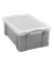 Aufbewahrungsbox 9TSMK, 9 Liter mit Deckel, für A4, CDs/DVDs, außen 395x255x155mm, Kunststoff grau/transparent