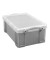 Aufbewahrungsbox 9TSMK, 9 Liter mit Deckel, für A4, CDs/DVDs, außen 395x255x155mm, Kunststoff grau/transparent