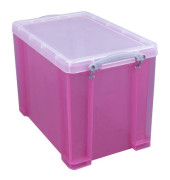 Aufbewahrungsbox 19TBPK, 19 Liter mit Deckel, für A4 Hängemappen, außen 395x255x290mm, Kunststoff pink/transparent