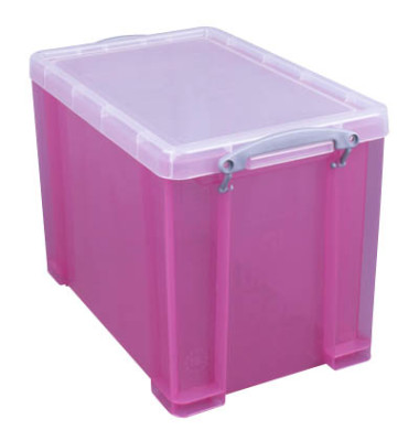 Aufbewahrungsbox 19TBPK, 19 Liter mit Deckel, für A4 Hängemappen, außen 395x255x290mm, Kunststoff pink/transparent