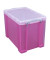 Aufbewahrungsbox 19TBPK, 19 Liter, mit Deckel, au&szlig;en 395x255x290mm, Kunststoff pink/transparent