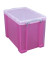Aufbewahrungsbox 19TBPK, 19 Liter mit Deckel, für A4 Hängemappen, außen 395x255x290mm, Kunststoff pink/transparent