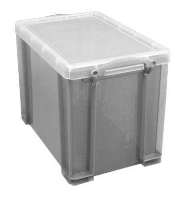 Aufbewahrungsbox 19TSMK, 19 Liter, mit Deckel, au&szlig;en 395x255x290mm, Kunststoff grau/transparent