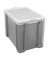 Aufbewahrungsbox 19TSMK, 19 Liter mit Deckel, für A4 Hängemappen, außen 395x255x290mm, Kunststoff grau/transparent