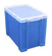 Aufbewahrungsbox 19TB, 19 Liter mit Deckel, für A4 Hängemappen, außen 395x255x290mm, Kunststoff blau/transparent