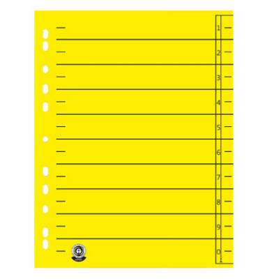 Trennblätter 951020850IF A4 gelb 230g Recyclingkarton