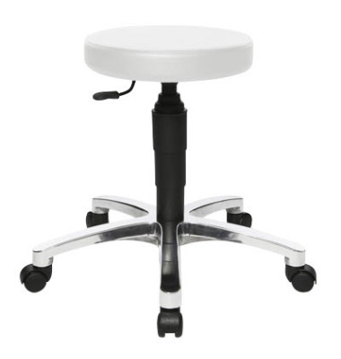 Hocker 72279D16 Tec 70, weiß, mit Rollen, höhenverstellbar, bis 110kg