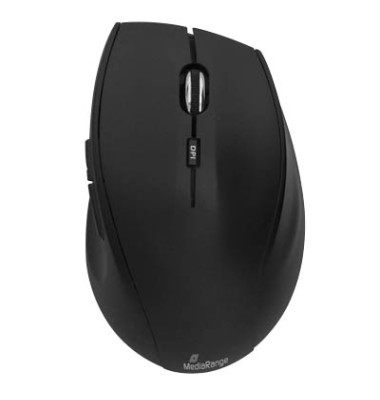 PC-Maus MROS208 MROS208, 5 Tasten, kabellos, USB-Funk, Rechtshänder, optisch, schwarz