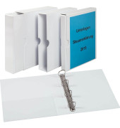 Präsentationsringbuch 9302-00201, A4+ 4 Ringe 40mm Ring-Ø PVC-kaschiert, 3 Außentaschen, 1 Innentasche, weiß