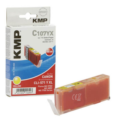 C107YX gelb Tintenpatrone ersetzt Canon CLI-571 XL Y 1569,0009
