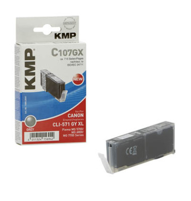 C107GX schwarz Tintenpatrone ersetzt Canon CLI-571 XL GY 1569,0041