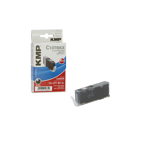 4011324156812 - C107BKX - Hohe Ergiebigkeit - Schwarz - Tintenpatrone (Alternative zu Canon CLI-571BKXL Canon 0331C001) 4011324156812 - C107BKX - Hohe Ergiebigkeit - Schwarz - Tintenpatrone (Alternative zu Canon CLI-571BKXL Canon 0331C001)