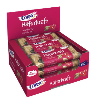 12x 65,0 g Haferkraft cranberry-kürbis Müsliriegel 51370
