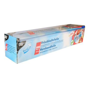 Frischhaltefolie, PVC 300 m x 45 cm mit praktischem Schneidesystem 10517 Frischhaltefolie, PVC 300 m x 45 cm mit praktischem Schneidesystem 10517