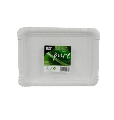 Teller, Pappe "pure" eckig 16,5 cm x 23 cm weiß 11074 Teller, Pappe "pure" eckig 16,5 cm x 23 cm weiß 11074