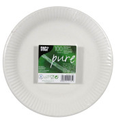 Teller, Pappe "pure" rund Ø 23 cm weiß extra stark 11181