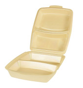 Menüboxen mit Klappdeckeln, EPS 2-geteilt 7,5 cm x 22 cm x 28,5 cm beige laminiert 12044