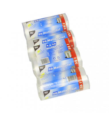 Müllbeutel 12460, transparent, 35 Liter, offen