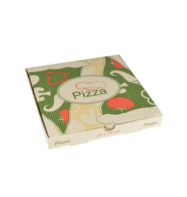 Pizzakartons, Cellulose "pure" eckig 24 cm x 24 cm x 3 cm 15193 Pizzakartons, Cellulose "pure" eckig 24 cm x 24 cm x 3 cm 15193