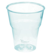 Kaltgetränkebecher, PLA "pure" 0,3 l Ø 9,5 cm · 11 cm glasklar mit Schaumrand 16174