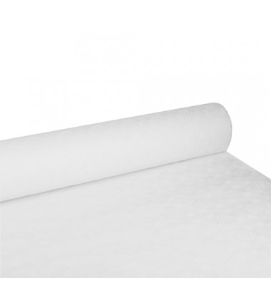 Papiertischtuch mit Damastprägung 100 m x 1,2 m weiß 18548