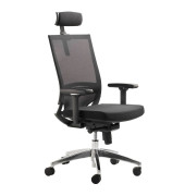 B&uuml;rostuhl my Optimax, schwarz / silber, mit Armlehnen, bis 120kg, mit Kopfst&uuml;tze