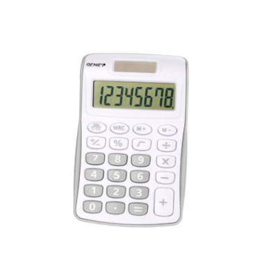 Taschenrechner 120 Solar-/Batterie LCD-Display weiß/grau 1-zeilig 12-stellig
